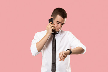 Image showing Handsome businessman with mobile phone