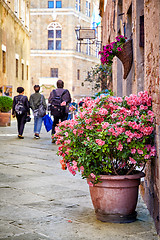 Image showing Street view of Pienza city, Italy