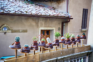 Image showing shoe store advertising on street of Montepulciano 