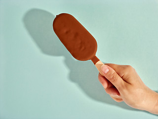 Image showing ice cream covered with chocolate