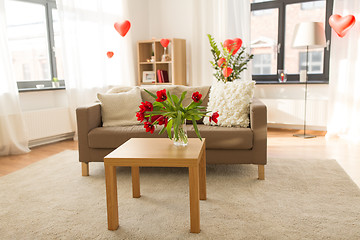 Image showing living room or home decorated for valentines day