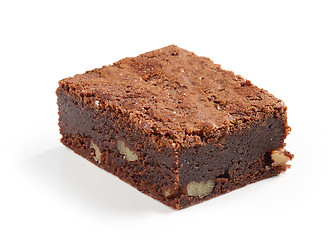 Image showing chocolate brownie cake with nuts