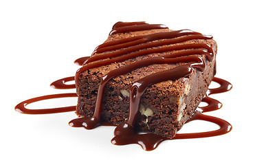 Image showing piece of brownie cake