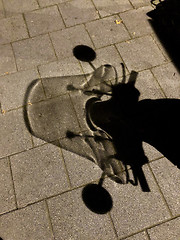 Image showing motorcycle shadow at night