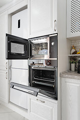 Image showing modern white wooden kitchen interior