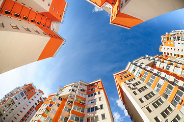 Image showing fisheye shot of new residential buildings