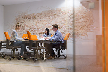 Image showing Business Team At A Meeting at modern office building