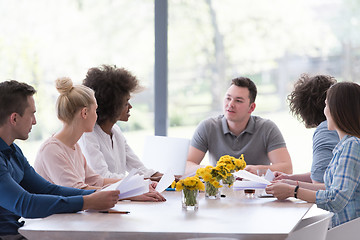 Image showing Multiethnic startup business team on meeting