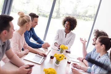 Image showing Multiethnic startup business team on meeting