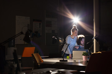 Image showing young designers in the night office