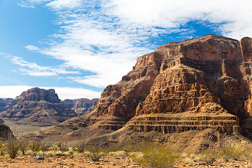 Image showing view of grand canyon cliffs and desert