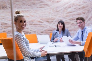 Image showing Business Team At A Meeting at modern office building