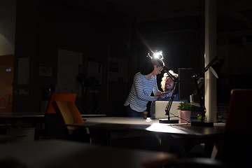 Image showing young designers in the night office