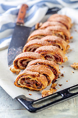 Image showing Traditional Israel rugelach baking closeup.