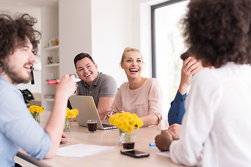 Image showing Multiethnic startup business team on meeting