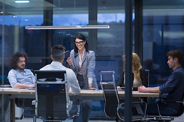 Image showing Startup Business Team At A Meeting at modern office building