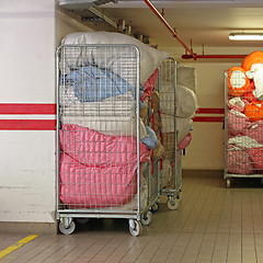 Image showing Carts With Laundry