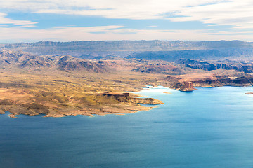 Image showing aerial view of grand canyon and lake mead