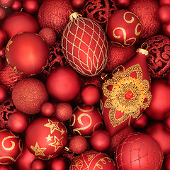 Image showing Red and Gold Christmas Decorations