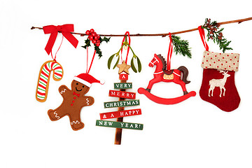 Image showing Hanging Christmas Decorations