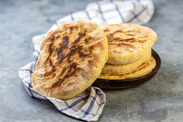 Image showing Traditional turkish bread called bazlama.