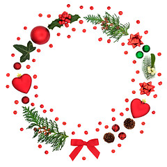 Image showing Christmas Wreath with Holly Berries