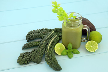 Image showing Health Food Vegetable Smoothie Drink