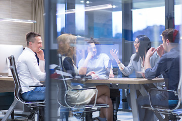 Image showing Startup Business Team At A Meeting at modern office building