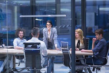 Image showing Startup Business Team At A Meeting at modern office building