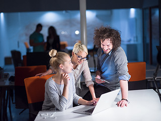 Image showing designers in the night startup office