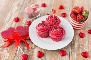 Image showing close up of red sweets for st valentines day