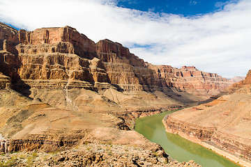 Image showing view of grand canyon cliffs and colorado river