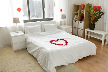 Image showing cozy bedroom decorated for valentines day