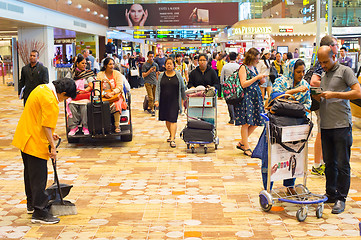 Image showing Busy Changi airport hall. Singapore