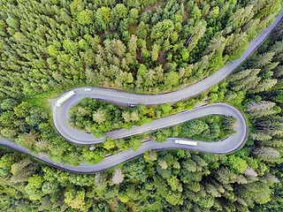 Image showing Winding mountain pass road