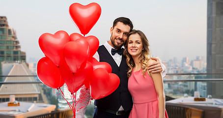 Image showing couple with heart shaped balloons in singapore