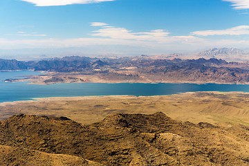 Image showing aerial view of grand canyon and lake mead