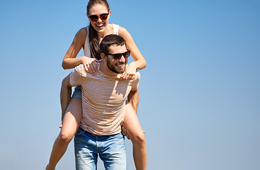 Image showing happy couple having fun in summer