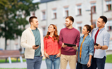 Image showing students with smartphones and tablet computer