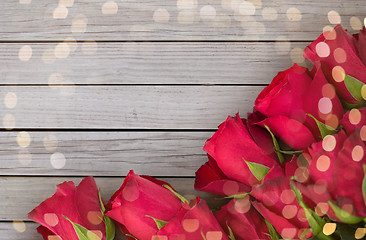 Image showing close up of red roses on white background