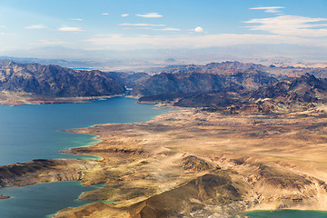 Image showing aerial view of grand canyon and lake mead