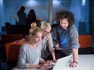 Image showing designers in the night startup office