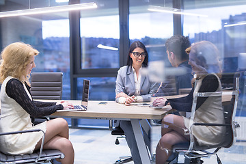 Image showing Startup Business Team At A Meeting at modern office building