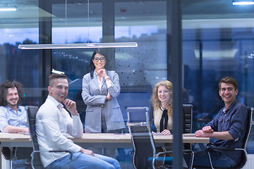 Image showing Startup Business Team At A Meeting at modern office building