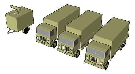 Image showing A military truck Military vector or color illustration