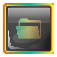 Image showing Files grey square vector icon illustration with yellow and green