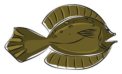 Image showing Clipart of a winter flounder fish/Pseudopleuronectes americanus 