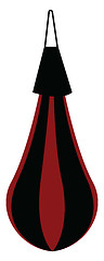 Image showing A red and black punching bag to practice boxing vector color dra