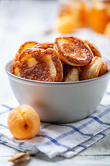 Image showing Sourdough pancakes in a ceramic bowl.