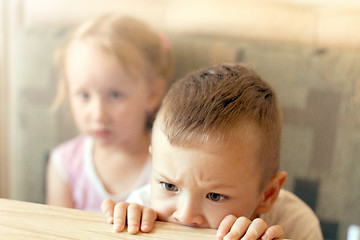 Image showing Boy and Girl Watching TV